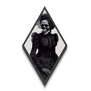 Bone-Chic Portrait Diamond Shaped Art Dark Academia Skeleton Lady Canvas Art Print Gothic Macabre Halloween Wall Hanging