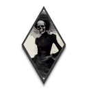 Gothic Widow Diamond Shaped Art Halloween Canvas Embossed Print Skeleton Woman Macabre Victorian Skull Portrait Dark Academia