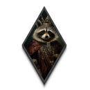 The Raccoon King, Canvas Textured Print Or Canvas, Victorian Animal Print Oil Painting, Funny Halloween Decor