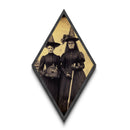 Victorian Witches Sepia Photograph Diamond Shaped Art Canvas Art Print Gothic Halloween Dark Academia Occult Vintage Aesthetic