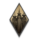 Faceless Coven Trio Standing Still Diamond Shaped Art Canvas Art Print Halloween Witchcore Victorian Horror Gothic Aesthetic