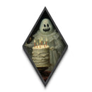 The Ghost And The Cake, Funny Halloween Art, Canvas Textured Print