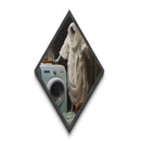 Haunted Spirit Doing Laundry Diamond Shaped Art Canvas Art Print Halloween Gothic Paranormal Ghostcore Dark Academia Aesthetic