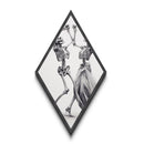 Dancing Skeletons in Love Diamond Shaped Art Canvas Art Print Halloween Gothic Romantic Skeleton Couple Spooky Wall Artwork