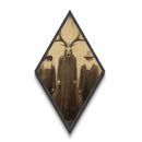 Haunting forest cult leader in stag skull and long robes posed in Diamond Shaped Art style on Halloween gothic Canvas Embossed Print canvas
