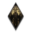 Dark academia forest cult members in suits Diamond Shaped Art Canvas Embossed Print echoing eerie Victorian Halloween mythology