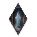The Ghost In The Painting, Framed Canvas Art Print, Spooky Season Halloween Decor, Victorian Ghost Oil Painting Print