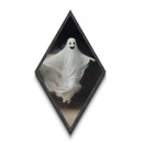 Spooky Ghost Portrait, Diamond Shaped Canvas Art Print, Halloween Home Decor