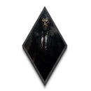 Diamond Shaped Art Werewolf Canvas Art Print, Gothic Horror Monster in Suit, Dark Academia Victorian Halloween Decor for Wall