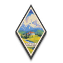 Denali National Park Diamond Shaped Travel Poster Canvas Art Print, Canvas Wall Art, Travel Gift, Alaska Travel Art