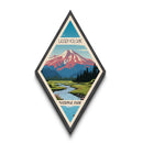 Lassen Volcanic National Park Diamond Shaped Travel Poster Canvas Art Print, Canvas Wall Art, Travel Gift, California Travel Art