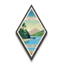 American Samoa National Park Diamond Shaped Travel Poster Wall Art Art Print, Canvas Wall Art, Travel Present, American Samoa Travel Art