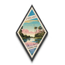 Everglades National Park Diamond Formed Travel Poster Canvas Art Print, Canvas Wall Art, Travel Present, Florida Travel Art