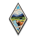 Katmai National Park Diamond Shaped Adventure Poster Canvas Artwork Print, Canvas Wall Art, Travel Present, Alaska Travel Art