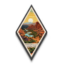 Pinnacles National Park Diamond Shaped Travel Poster Canvas Art Print, Canvas Wall Art, Travel Gift, California Travel Art