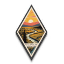 Yellowstone National Park Diamond Shaped Travel Poster Canvas Art Print, Canvas Wall Art, Travel Gift, Idaho Travel Art