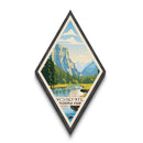 Yosemite National Park Diamond Formed Travel Poster Wall Art Artwork Print, Canvas Wall Art, Travel Gift, California Travel Art