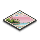 Biscayne National Park Diamond Shaped Travel Poster Art Canvas Art Print, Canvas Wall Art, Travel Gift, Florida Travel Art