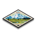 Denali National Park Diamond Shaped Travel Poster Art Canvas Art Print, Canvas Wall Art, Travel Gift, Alaska Travel Art