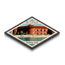 Dry Tortugas National Park Diamond Shaped Travel Poster Art Canvas Art Print, Canvas Wall Art, Travel Gift, Florida Travel Art