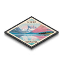 Glacier National Park Diamond Shaped Travel Poster Art Canvas Art Print, Canvas Wall Art, Travel Gift, Montana Travel Art