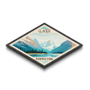 Glacier National Park Diamond Shaped Adventure Print Art Canvas Art Print, Canvas Wall Art, Travel Gift, Montana Travel Art