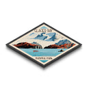 Glacier Bay National Park Diamond Shaped Travel Poster Art Canvas Art Print, Canvas Wall Art, Travel Gift, Alaska Travel Art