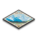 Grand Teton National Park Diamond Shaped Travel Poster Art Canvas Art Print, Canvas Wall Art, Travel Gift, Wyoming Travel Art