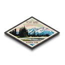 Retro Mount Rainier National Park Travel Poster Art Canvas Texture Print, Travel Decor Art, Midcentury Modern Decor Washington Travel Art