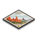 Pinnacles National Park Diamond Shaped Travel Poster Art Canvas Art Print, Canvas Wall Art, Travel Gift, California Travel Art