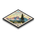 Rocky Mountain National Park Diamond Formed Adventure Poster Art Canvas Art Print, Canvas Wall Art, Travel Gift, Colorado Travel Art