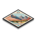 Zion National Park Diamond Shaped Travel Poster Art Canvas Art Print, Canvas Wall Art, Travel Gift, Utah Travel Art