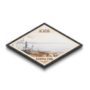 Acadia National Park Diamond Shaped Travel Poster Canvas Art Print, Canvas Wall Art, Travel Gift, Maine Landscape