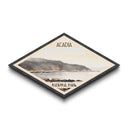 Acadia National Park Diamond Shaped Adventure Poster Wall Art Art Print, Canvas Wall Art, Travel Gift, Maine Landscape