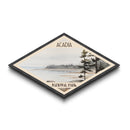 Retro Acadia National Park Travel Print Canvas Texture Print, Travel Decor, Midcentury Modern Decor Maine Landscape