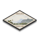 American Samoa National Park Diamond Shaped Travel Poster Canvas Art Print, Canvas Wall Art, Travel Gift, American Samoa Landscape