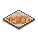 Retro Bryce Canyon National Park Travel Poster Canvas Texture Print, Travel Decor, Midcentury Modern Decor Utah Landscape
