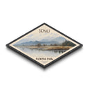 Denali National Park Diamond Shaped Travel Poster Canvas Art Print, Canvas Wall Art, Travel Gift, Alaska Landscape