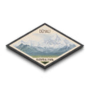 Denali National Park Travel Print Canvas Texture Print, Travel Decor, Midcentury Modern Retro Decor Alaska Landscape