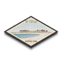 Dry Tortugas National Park Diamond Shaped Travel Poster Canvas Art Print, Canvas Wall Art, Travel Gift, Florida Landscape