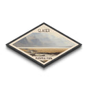 Glacier National Park Diamond Shaped Travel Poster Canvas Art Print, Canvas Wall Art, Travel Gift, Montana Landscape