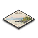 Isle Royale National Park Diamond Shaped Travel Poster Canvas Art Print, Canvas Wall Art, Travel Gift, Michigan Landscape