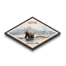Katmai National Park Diamond Shaped Travel Poster Canvas Art Print, Canvas Wall Art, Travel Gift, Alaska Landscape