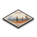 Lassen Volcanic National Park Travel Poster Canvas Texture Print, Travel Decor, Midcentury Modern Retro Decor California Landscape