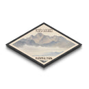 North Cascades National Park Diamond Shaped Travel Poster Canvas Art Print, Canvas Wall Art, Travel Gift, Washington Landscape