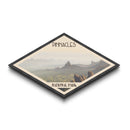 Pinnacles National Park Diamond Shaped Adventure Poster Canvas Art Print, Canvas Wall Art, Travel Present, California Landscape