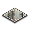 Redwood National Park Diamond Shaped Travel Poster Canvas Art Print, Canvas Wall Art, Travel Gift, California Landscape