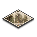 Sequoia National Park Diamond Shaped Travel Print Canvas Art Print, Canvas Wall Art, Travel Present, California Landscape