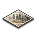 Yellowstone National Park Diamond Shaped Travel Poster Canvas Art Print, Canvas Wall Art, Travel Gift, Idaho Landscape