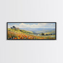 Springtime Panoramic Print - Texas Hill Country In The Spring - Framed Canvas Print - Beautiful Living Room Decor - Country Art - Farmhouse